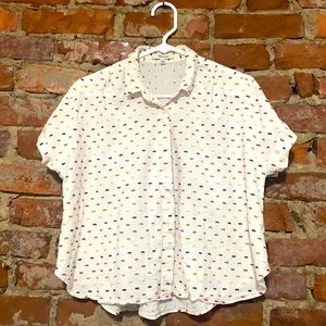 Madewell white embroidered top